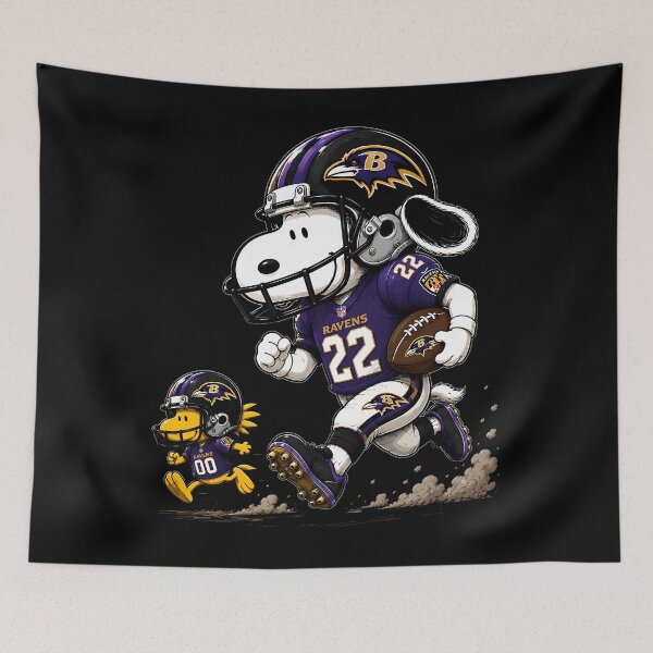 Item preview, Baltimore RavensSnoopy And Woodstock Players Football  designed and sold by ew7987049.