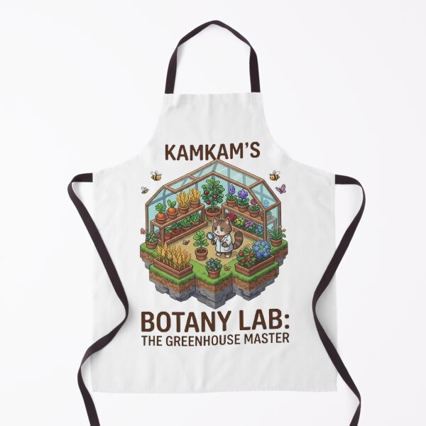 Item preview, Kamkam's Botany Lab: The Greenhouse Master Pixel Art - Cute Cat Botanist Design designed and sold by PetalsPaws.
