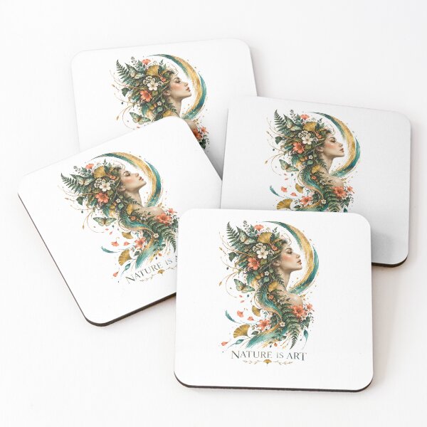 Item preview, Emerald Botanical Woman Portrait – Nature Is Art designed and sold by naturalsurvival.