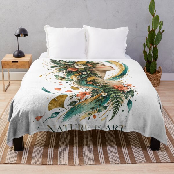 Item preview, Emerald Botanical Woman Portrait – Nature Is Art designed and sold by naturalsurvival.