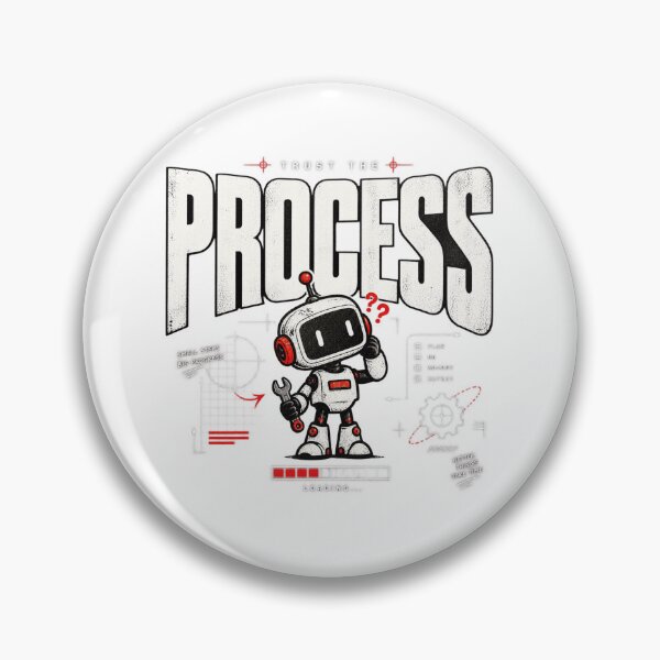 Item preview, Trust the Process Robot – Retro Technical Streetwear designed and sold by vvcreativedesigns.