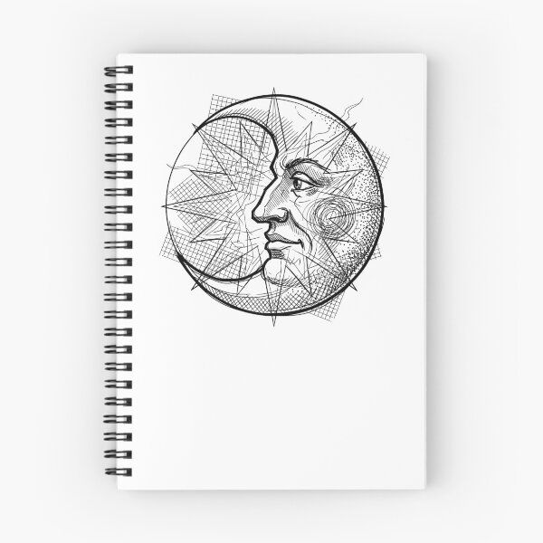 Item preview, Celestial Moon Talisman Medallion: Geometric Astrological Ink Art designed and sold by FreiherrPK.