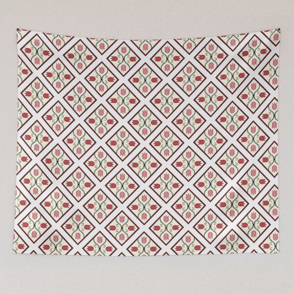 Item preview, Vintage Floral Diamond Pattern designed and sold by Little Dora Art.