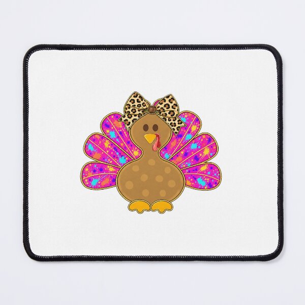 Item preview, Cute Girl Turkey With Leopard Bow And Pink Paint Splatter Thanksgiving designed and sold by DYALEEZ-XCR.