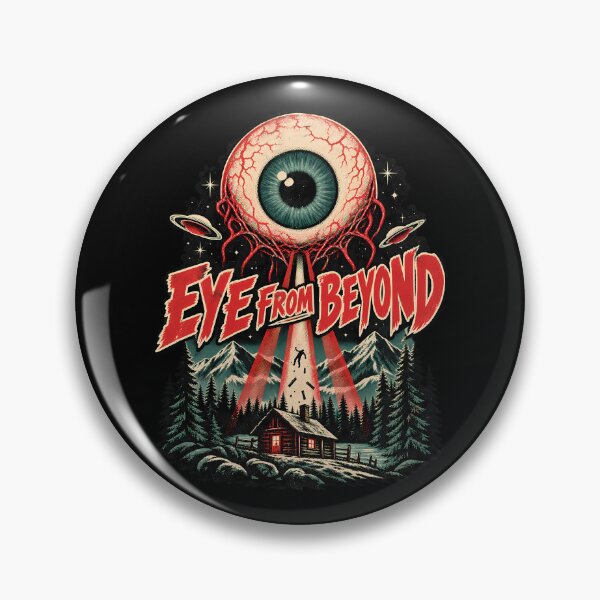 Item preview, Eye From Beyond Vintage Horror Illustration with Mysterious Alien Cabin designed and sold by potseed21.