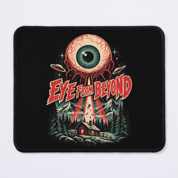 Item preview, Eye From Beyond Vintage Horror Illustration with Mysterious Alien Cabin designed and sold by potseed21.
