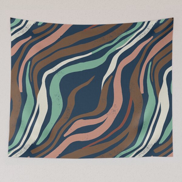 Item preview, Organic Waves and Abstract Lines in Cosmic Blue designed and sold by Pattique.