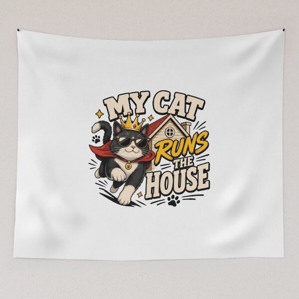 Item preview, My Cat Runs The House Cool Cat King Lounging Armchair designed and sold by OlyvieArt.