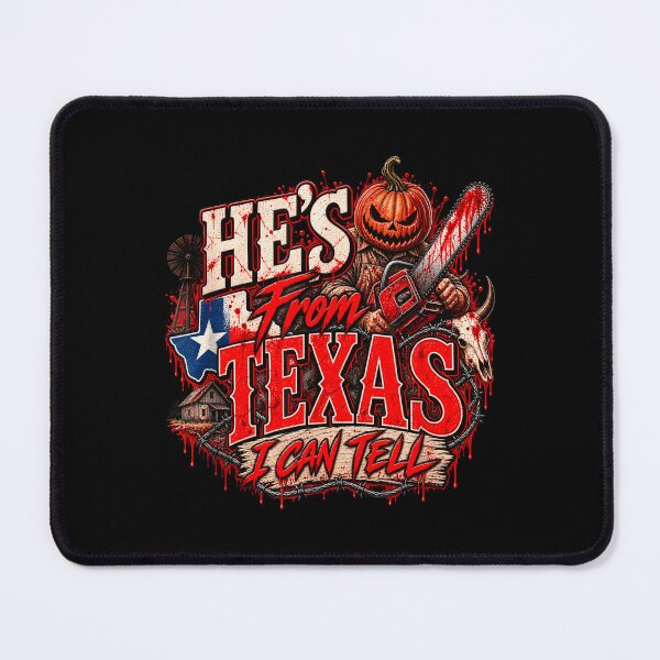 Item preview, Hes From Texas I Can Tell Halloween Pumpkin Horror Graphic designed and sold by DaveBevitt.