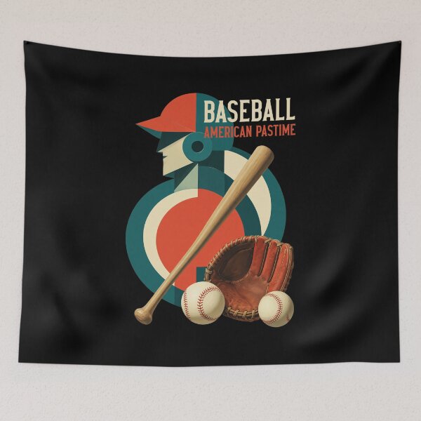 Item preview, Geometric Baseball Player Abstract Vintage Art designed and sold by CHLOHNSON.