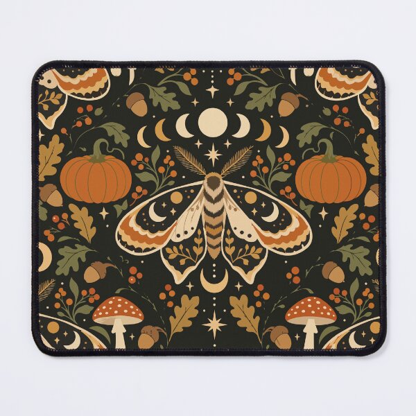 Item preview, Retro Halloween Moth Autumn Pattern designed and sold by ArtByBoya.