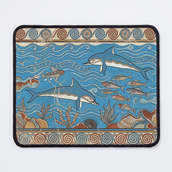 Item preview, Minoan Dolphin Fresco: Ancient Knossos Marine Aegean Wall Art designed and sold by FreiherrPK.