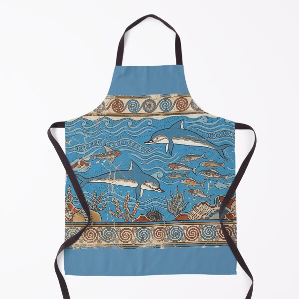 Item preview, Minoan Dolphin Fresco: Ancient Knossos Marine Aegean Wall Art designed and sold by FreiherrPK.