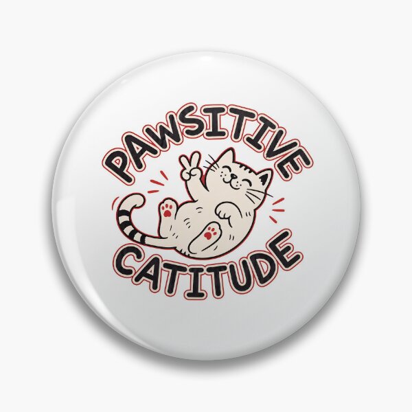 Item preview, Pawsitive Cattitude Cat Thumbs Up Wink Funny designed and sold by OlyvieArt.