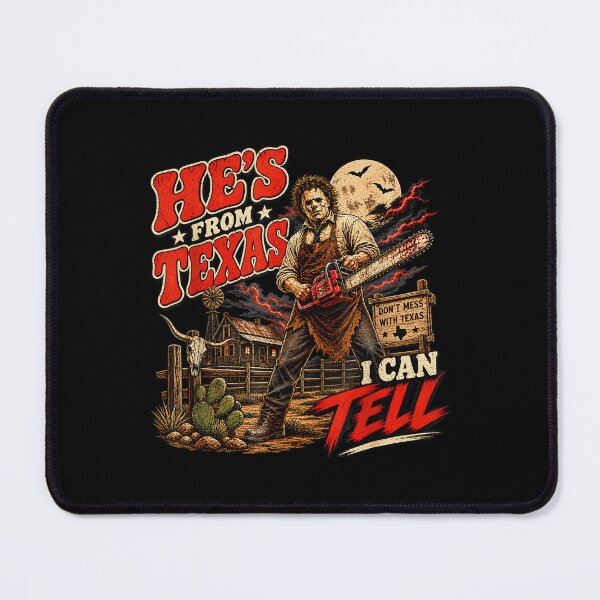 Item preview, Hes From Texas I Can Tell Skeleton Chainsaw Halloween designed and sold by DaveBevitt.