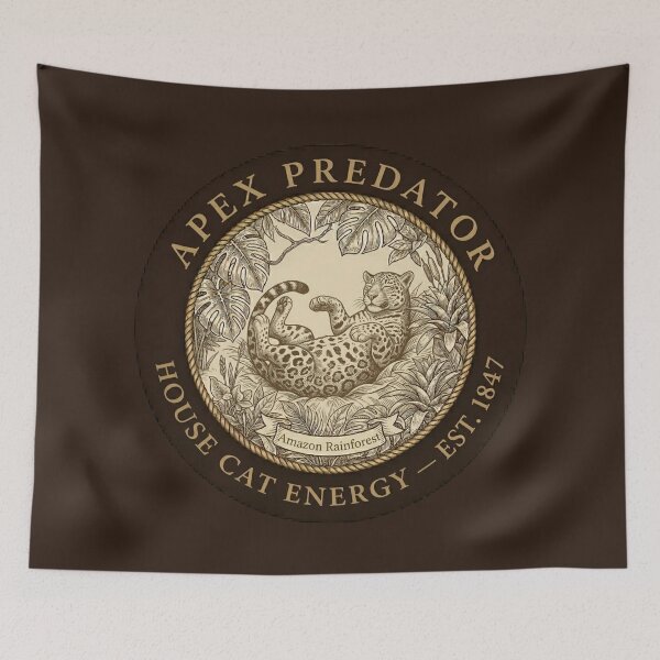 Item preview, Apex Predator House Cat Energy Jaguar Club Humor Badge designed and sold by CalmCapy Co.