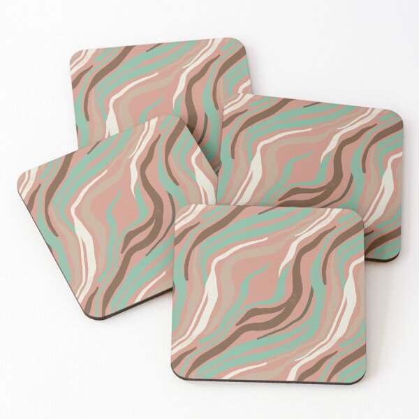 Item preview, Organic Waves and Abstract Lines in Terracotta and Turquoise designed and sold by Pattique.