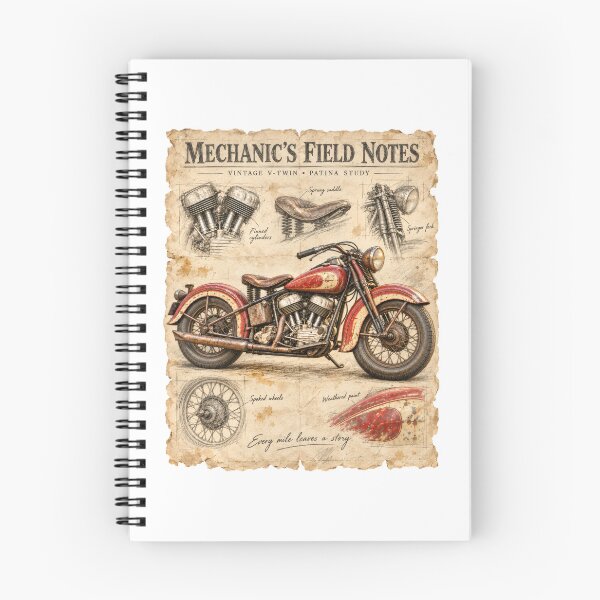 Item preview, Vintage Motorcycle Mechanic’s Field Notes — Every Mile Leaves a Story designed and sold by Russell Thorne.