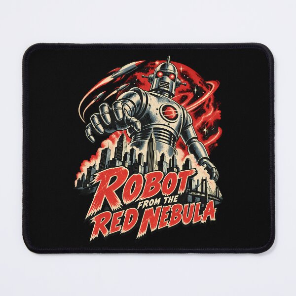 Item preview, Vintage Sci-Fi Robot from the Red Nebula Retro Space Exploration Artwork designed and sold by potseed21.