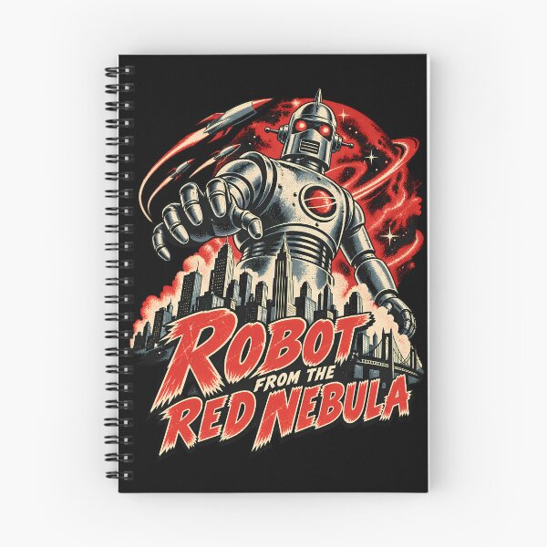 Item preview, Vintage Sci-Fi Robot from the Red Nebula Retro Space Exploration Artwork designed and sold by potseed21.