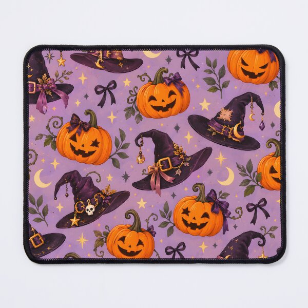 Item preview, Halloween Pattern: Witch Hat & Pumpkin designed and sold by DreamagineArtDesign.