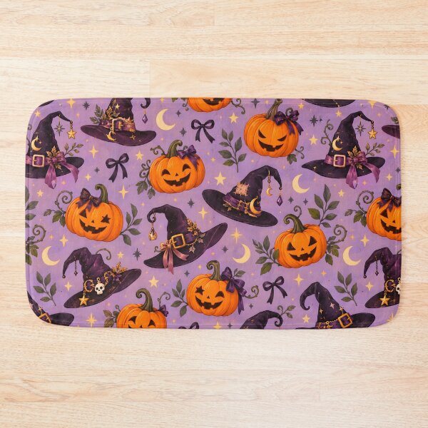Item preview, Halloween Pattern: Witch Hat & Pumpkin designed and sold by DreamagineArtDesign.