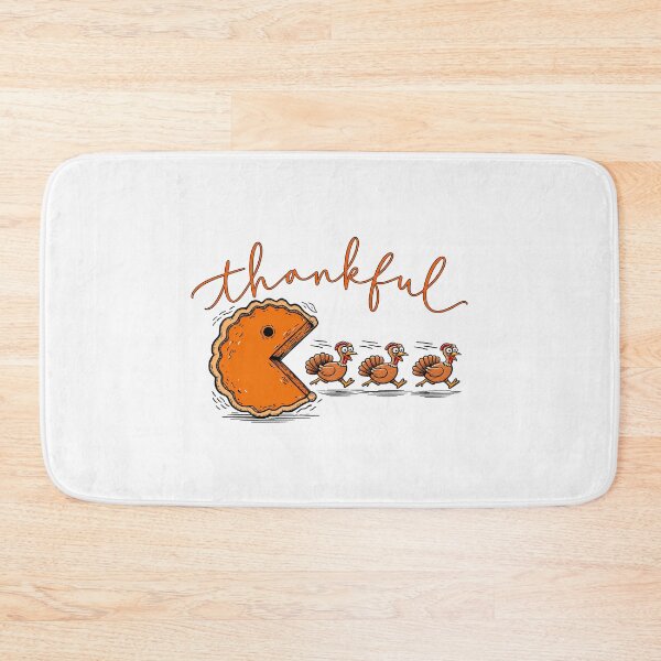 Item preview, Thankful Pumpkin Pie Pacman Chasing Turkeys Retro Thanksgiving designed and sold by DYALEEZ-XCR.