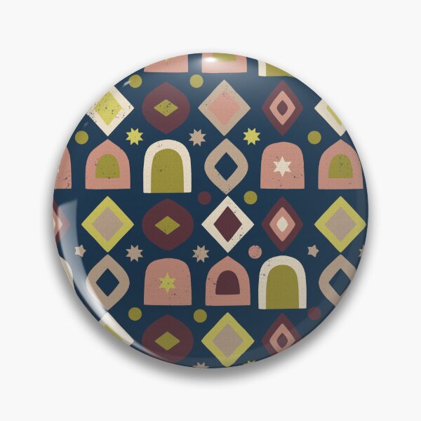 Item preview, Retro Geometric Shapes and Mystic Stars in Blue designed and sold by Pattique.