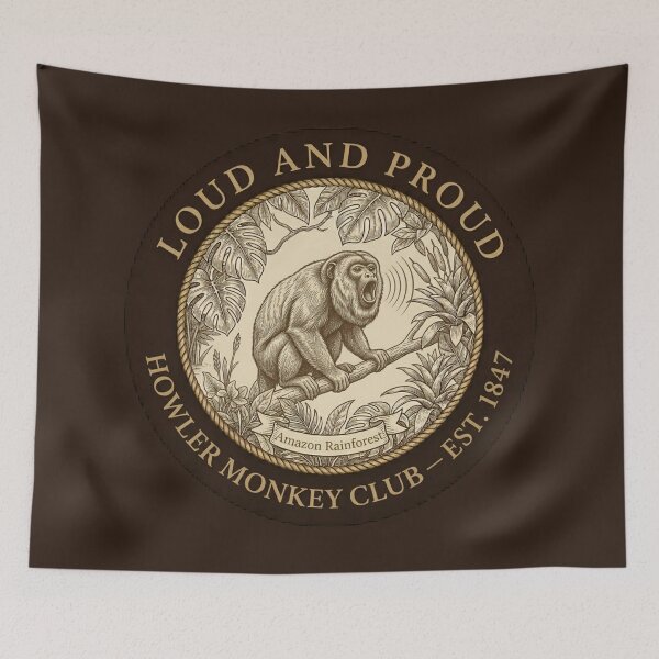 Item preview, Loud and Proud Howler Monkey Club Humor Badge designed and sold by CalmCapy Co.