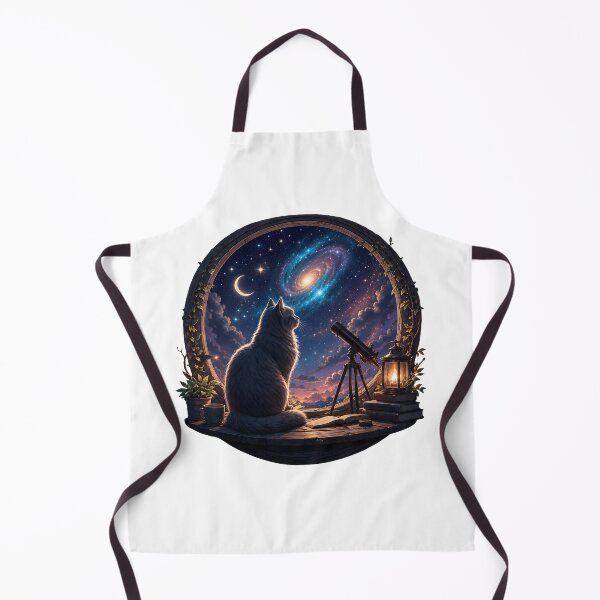 Item preview, Cat Gazing at Cosmic Galaxy Window Art designed and sold by OlyvieArt.