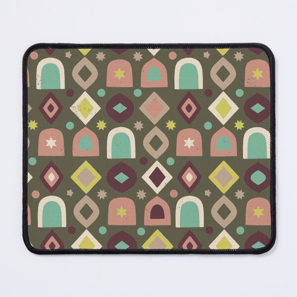 Item preview, Retro Geometric Shapes and Mystic Stars in Olive Green designed and sold by Pattique.