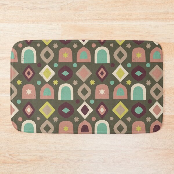 Item preview, Retro Geometric Shapes and Mystic Stars in Olive Green designed and sold by Pattique.
