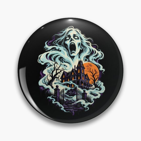 Item preview, Eerie Gothic Haunted House with Swirling Clouds and Bare Trees designed and sold by potseed21.