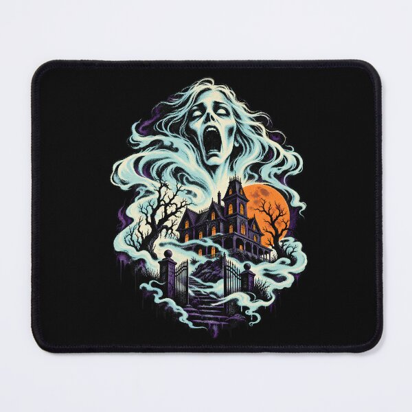 Item preview, Eerie Gothic Haunted House with Swirling Clouds and Bare Trees designed and sold by potseed21.