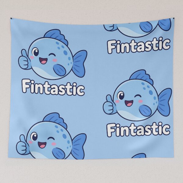 Item preview, Fintastic Funny Fish Illustration | Cute Pun Gift designed and sold by moonlit.ink.shop.