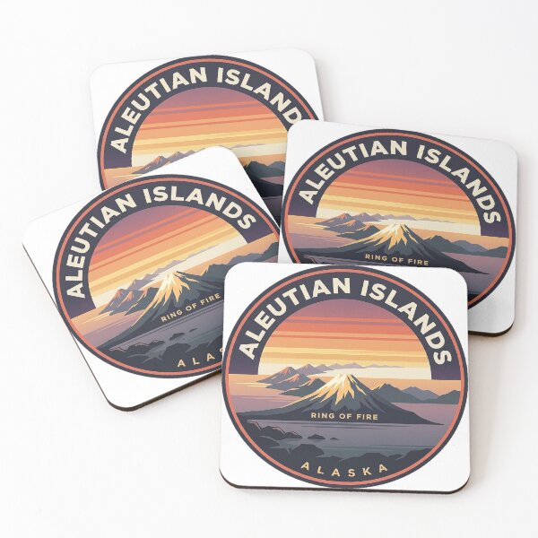 Item preview, Aleutian Islands Ring of Fire Alaska Circular Sticker designed and sold by DetourDgn.