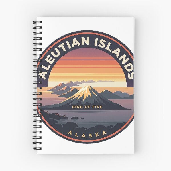 Item preview, Aleutian Islands Ring of Fire Alaska Circular Sticker designed and sold by DetourDgn.