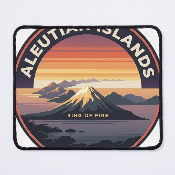 Item preview, Aleutian Islands Ring of Fire Alaska Circular Sticker designed and sold by DetourDgn.