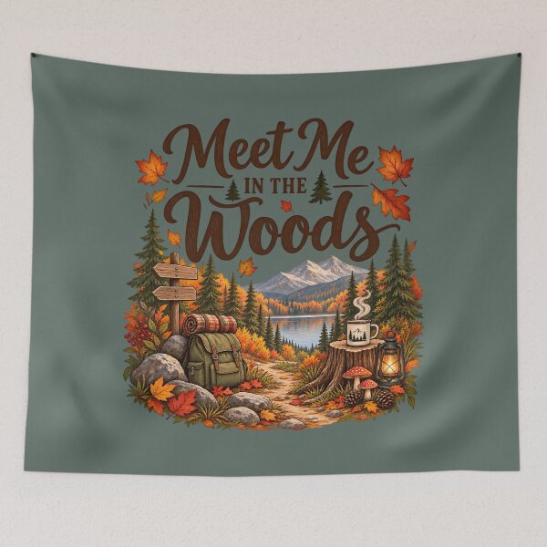 Item preview, Meet Me in the Woods – Cozy Autumn Hiking Adventure designed and sold by blankTeeShirt.