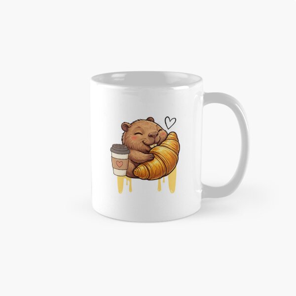 Item preview, Cute Capybara Croissant Coffee designed and sold by yuki-hana.