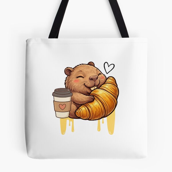Item preview, Cute Capybara Croissant Coffee designed and sold by yuki-hana.