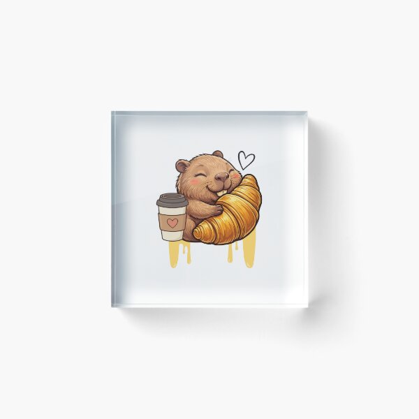 Item preview, Cute Capybara Croissant Coffee designed and sold by yuki-hana.