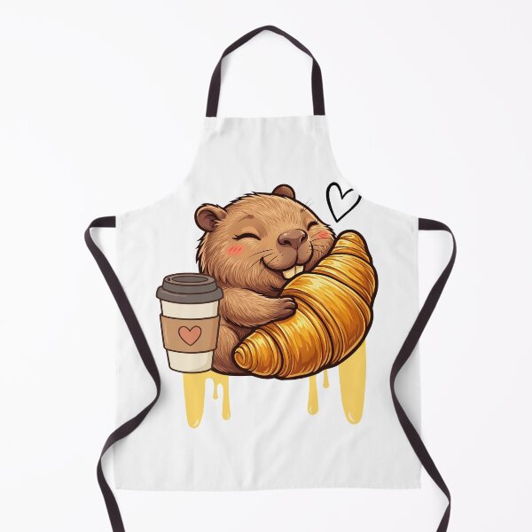 Item preview, Cute Capybara Croissant Coffee designed and sold by yuki-hana.