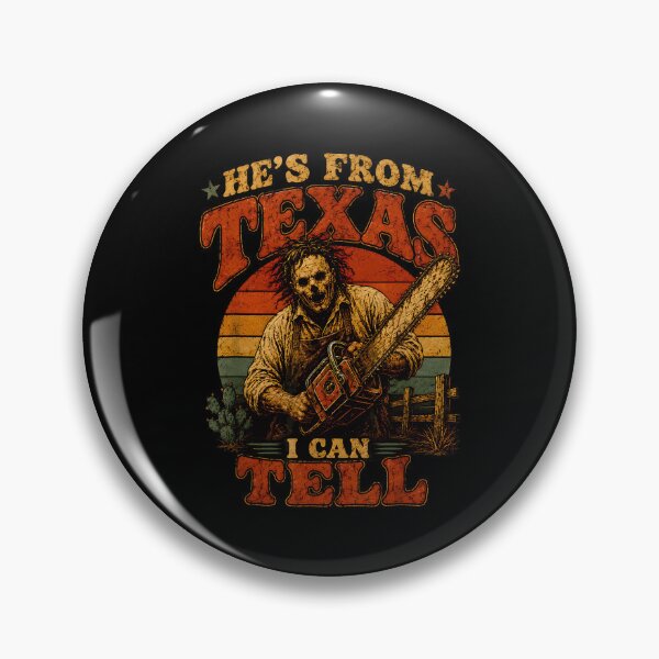 Item preview, Hes From Texas I Can Tell Chainsaw Horror Halloween Print designed and sold by DaveBevitt.
