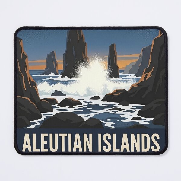 Item preview, Aleutian Islands Bering Sea Sea Stacks Alaska Sticker designed and sold by DetourDgn.