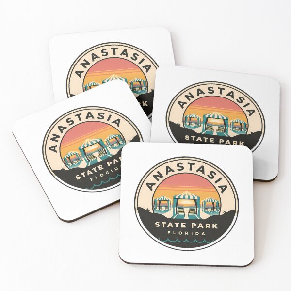 Item preview, Anastasia State Park Sunset Beach Cabanas Florida Sticker designed and sold by gr-arts.