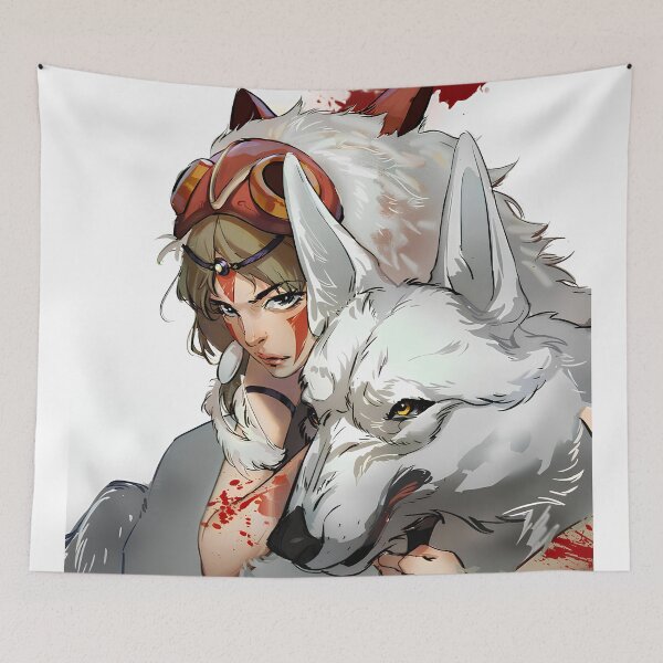 Item preview, scary wolf and girl [[momonokes's]] go -%[ghiblis]%- aways  designed and sold by liyavhushop.