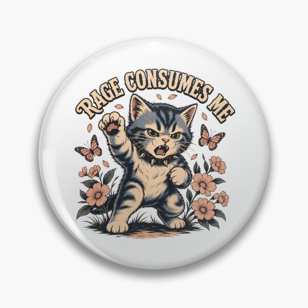 Item preview, Cute Kitten Rage Floral Art designed and sold by OlyvieArt.