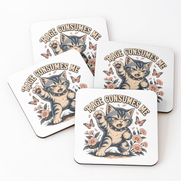 Item preview, Cute Kitten Rage Floral Art designed and sold by OlyvieArt.
