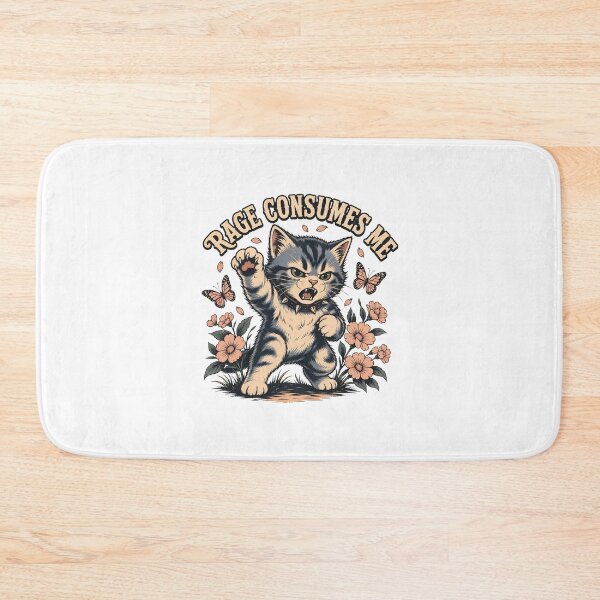 Item preview, Cute Kitten Rage Floral Art designed and sold by OlyvieArt.